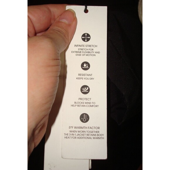 New NWT M Mens Coat Calvin Klein Jacket 3 in 1 System Black Gray Infinite Stretc - Picture 10 of 10